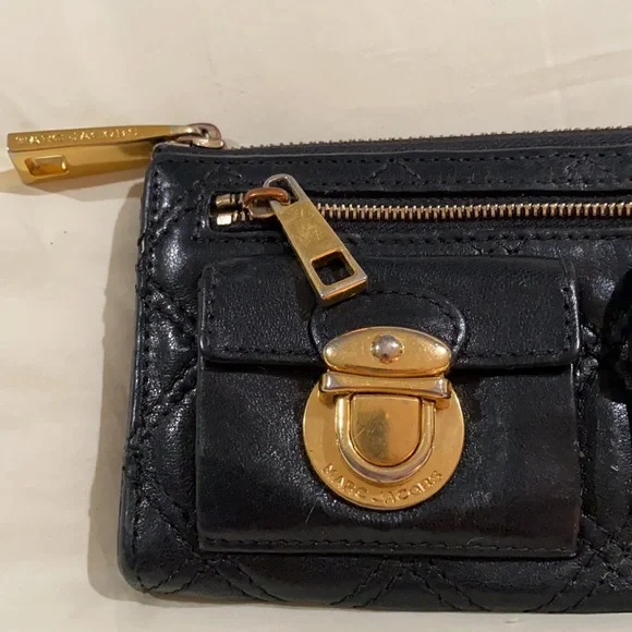 🔥 HOT DEAL 🔥 MARC JACOBS ✨ quilted black gold wallet continental - Picture 4 of 11